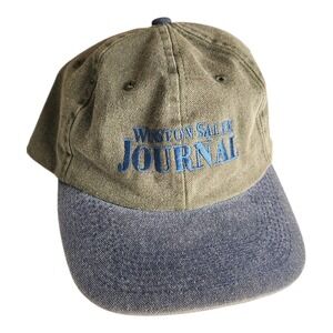 Vintage Winston-Salem Journal Hat Toppers Inc Green Blue Two Tone Dad Cap OSFM